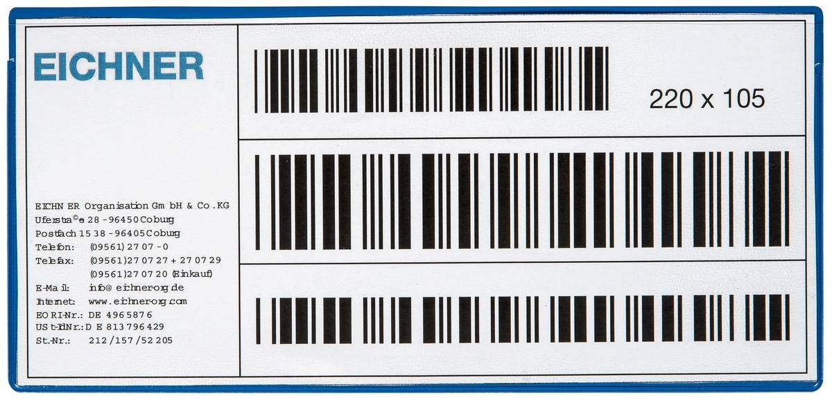 Etikettentasche,HxB 105x220mm,magnetisch,PVC,blau/transparent-0