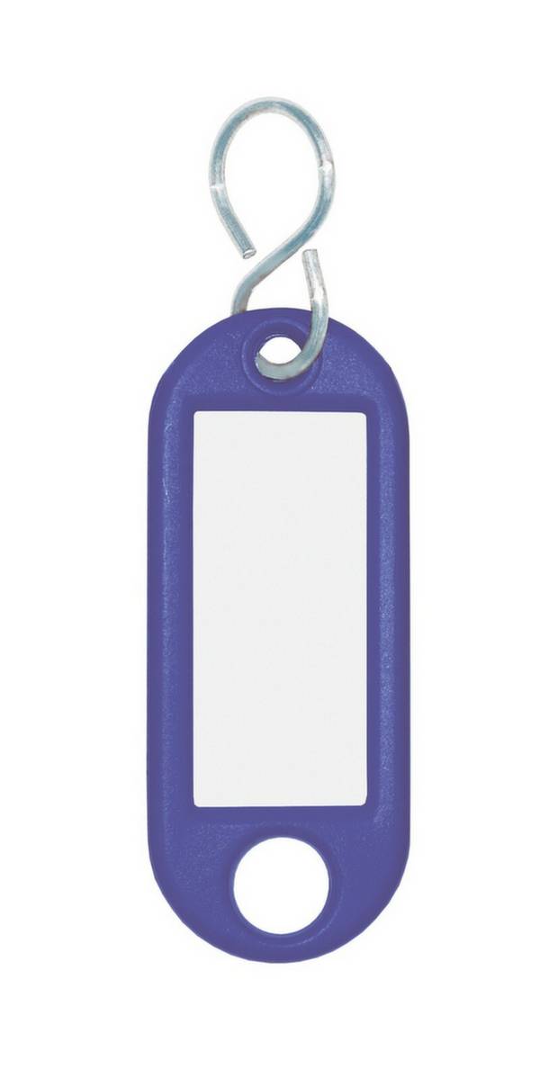 Schlüsselanhänger,Kunststoff,blau,m. S-Haken,HxB 52x21mm