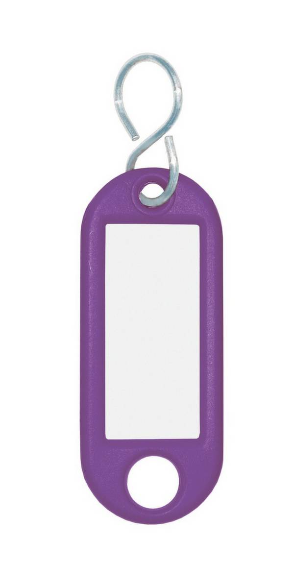 Schlüsselanhänger,Kunststoff,violett,m. S-Haken,HxB 52x21mm