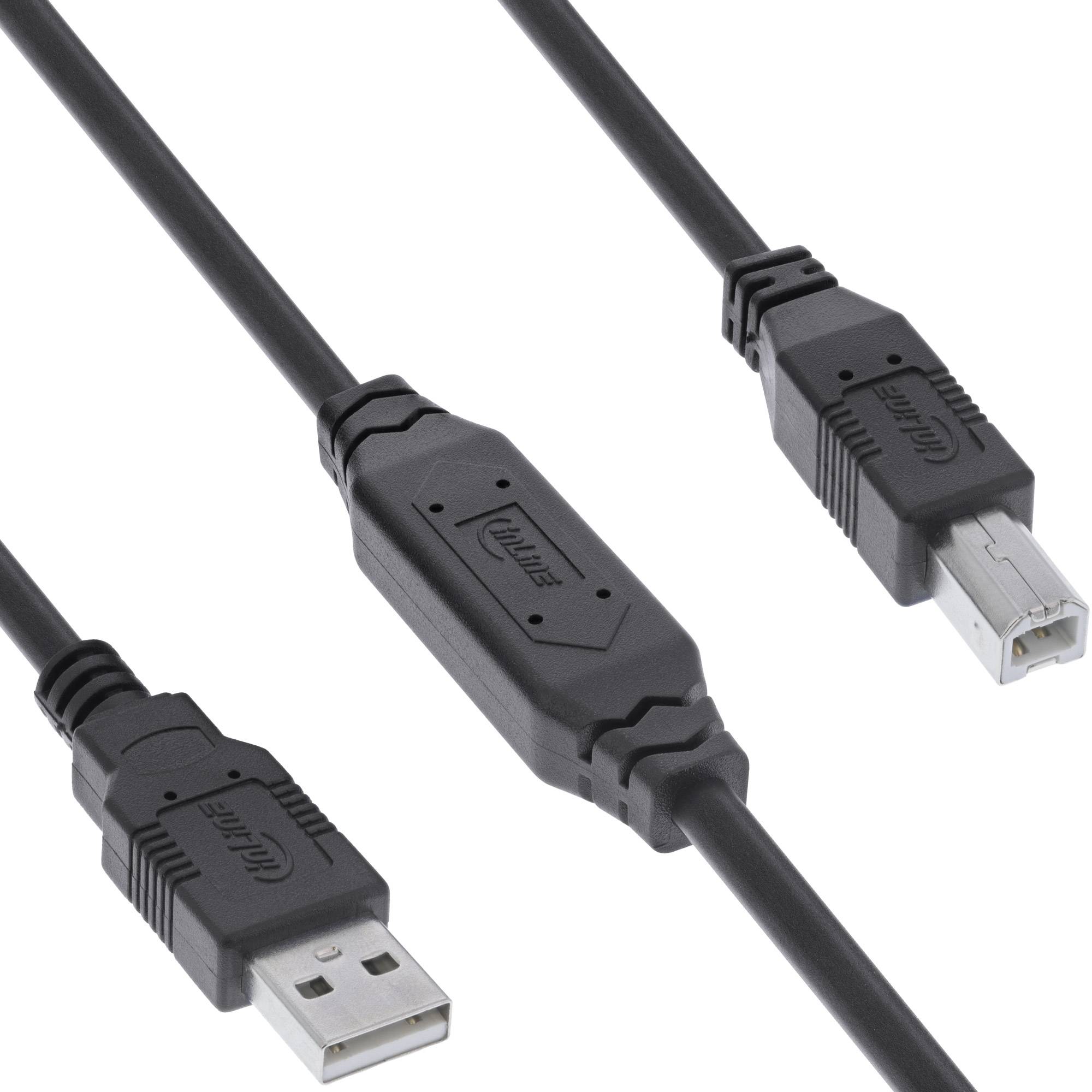 InLine® USB 2.0 Aktiv-Kabel, USB-A Stecker zu USB-B Stecker, 10m-0