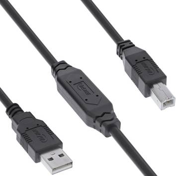 InLine® USB 2.0 Aktiv-Kabel, USB-A Stecker zu USB-B Stecker, 15m