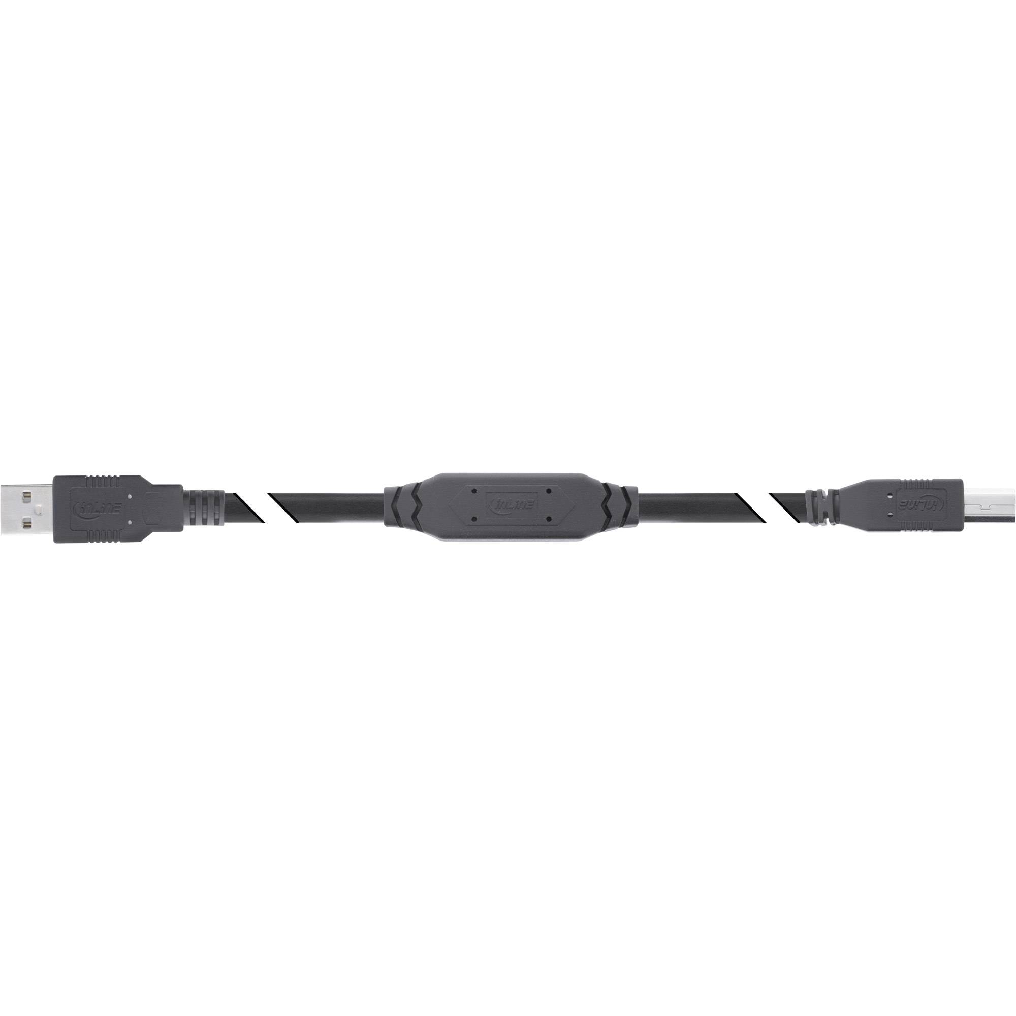 InLine® USB 2.0 Aktiv-Kabel, USB-A Stecker zu USB-B Stecker, 10m-3