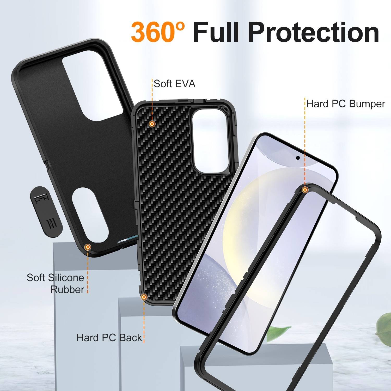 Für Samsung Galaxy S24 Defender Gen2 Robuste PC + Silikon Handyhülle mit Halter-3