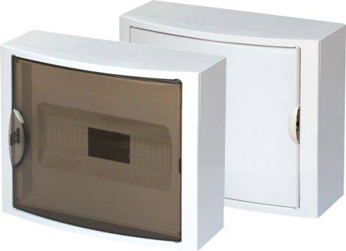 Aufputz IP30 Sicherungskasten Verteiler 1-reihig14 Module, durchsichtige Tür, Öffnen links + rechts-0