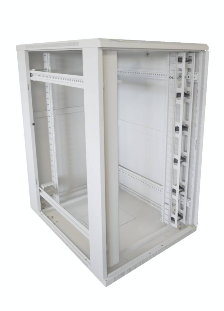 19 Zoll Serverschrank SRK - 27 HE - BxT 800x1000 mm - Sicht-/Vollblechtür - Kabelkanäle - Flatpack - lichtgrau-2