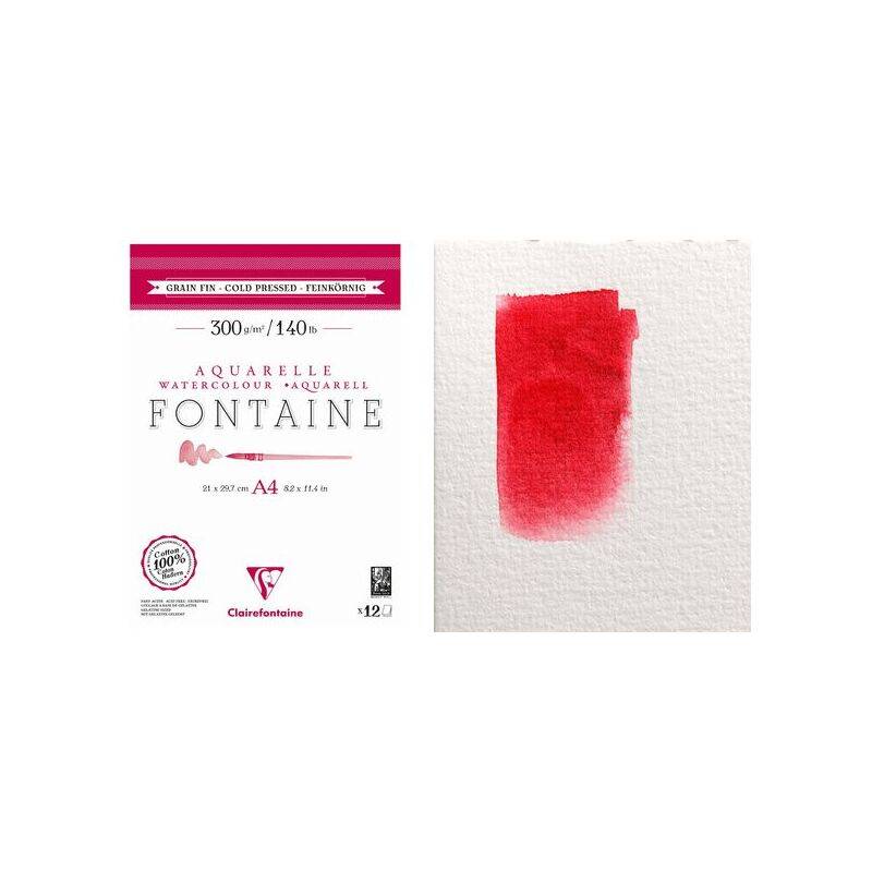 Clairefontaine Aquarellblock FONTAINE, feinkörnig, DIN A3-0
