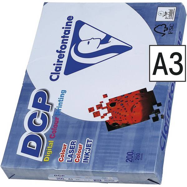Clairefontaine DCP Farblaserpapier DIN A3, 200 g/m², CIE 172, 250 Blatt