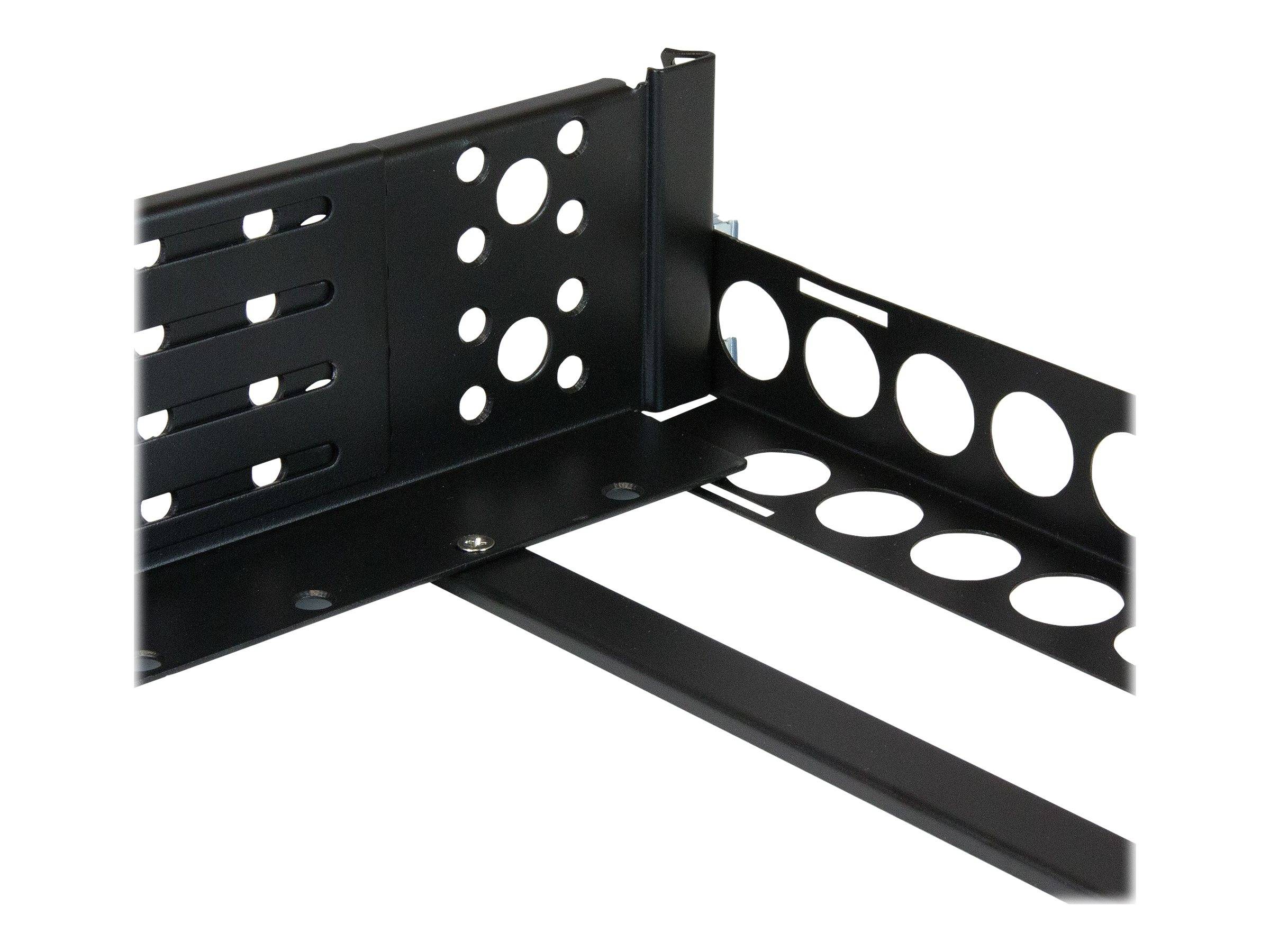 StarTech.com 2HE tiefenvestellbare 19 Zoll Server Rack Schienen - Universal Rack Schiene - Rack-Schiene - Schwarz - 2U --2