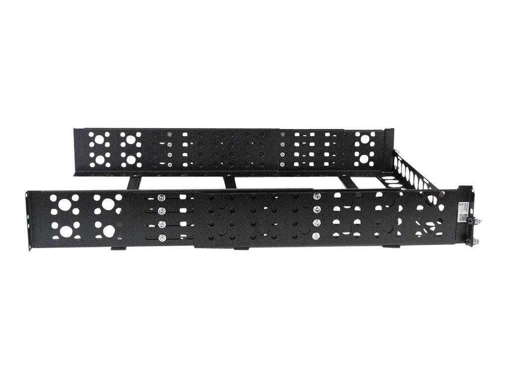StarTech.com 2HE tiefenvestellbare 19 Zoll Server Rack Schienen - Universal Rack Schiene - Rack-Schiene - Schwarz - 2U --4
