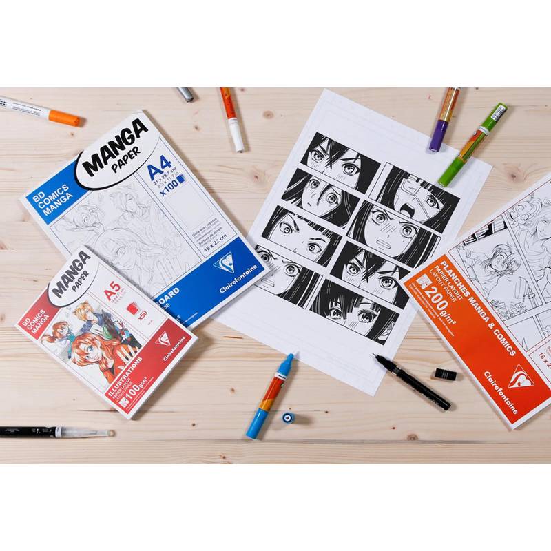 Clairefontaine Skizzenblock MANGA ILLUSTRATIONS, DIN A4-0