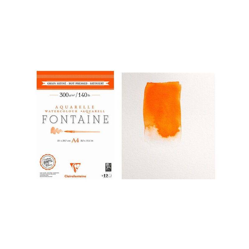 Clairefontaine Aquarellblock FONTAINE, satiniert, DIN A3-0