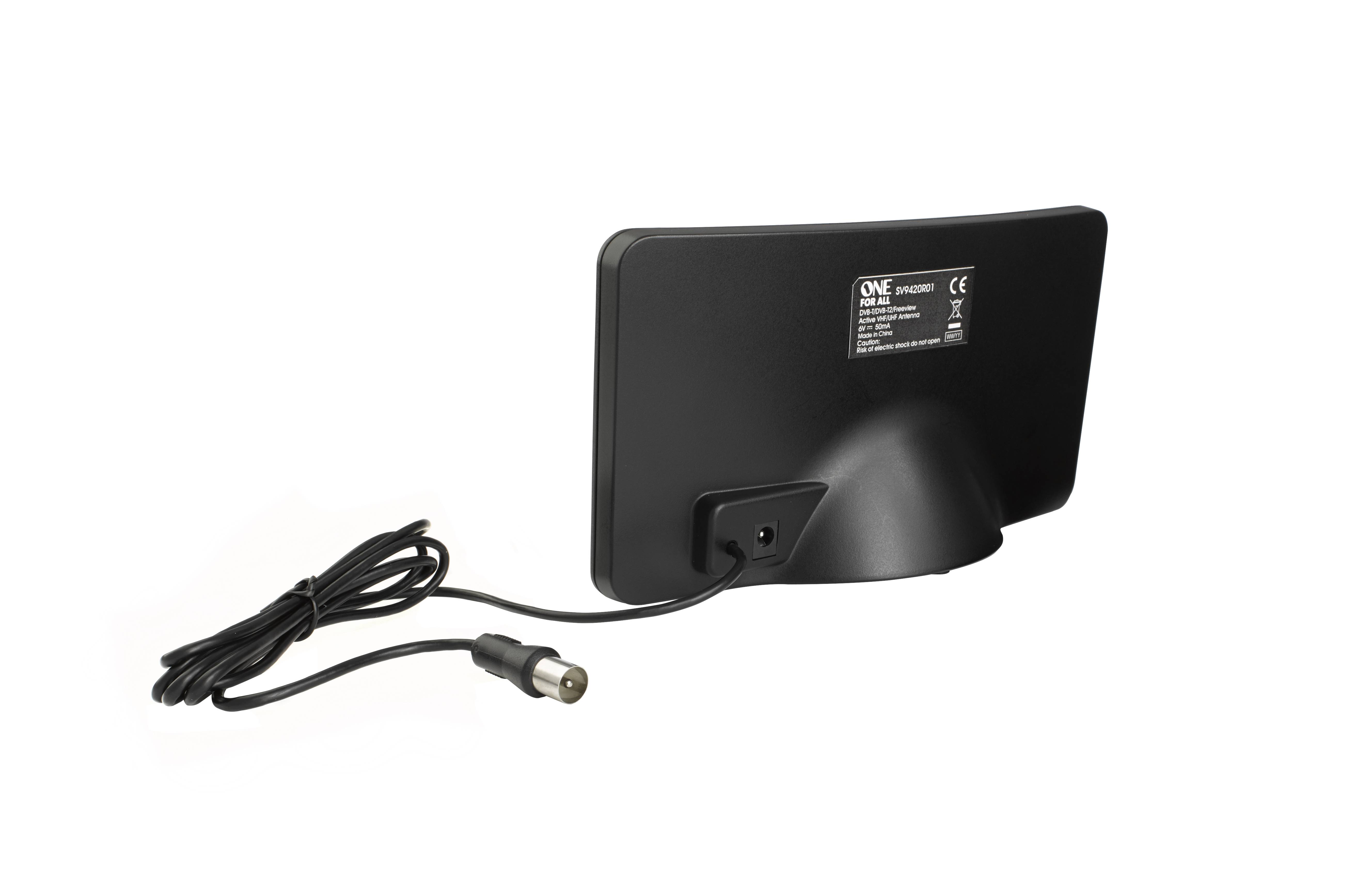 One for All Design Line DVB-T2 Curved Antenne 5G black - Drinnen - Schwarz - 1,5 m - DVB-T - DVB-T2 - IEC-0