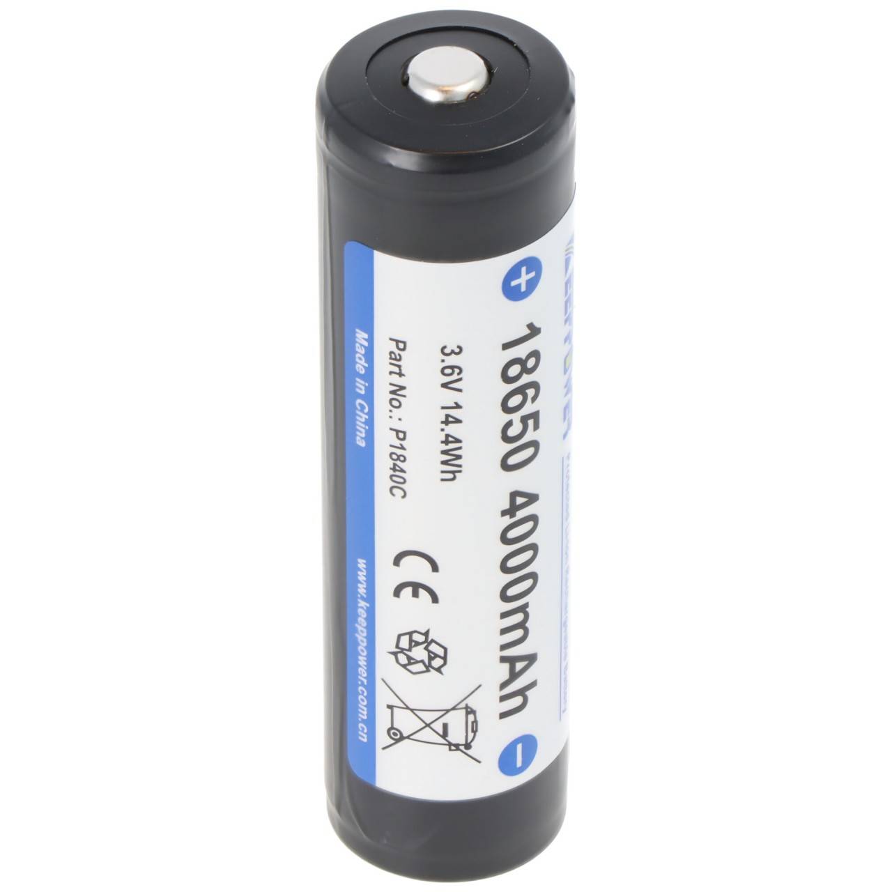 Li-ion Akku 18650 4000mAh, 3,6-3,7V geschützt, Pluspol erhöht, 69,2x18,7mm-0