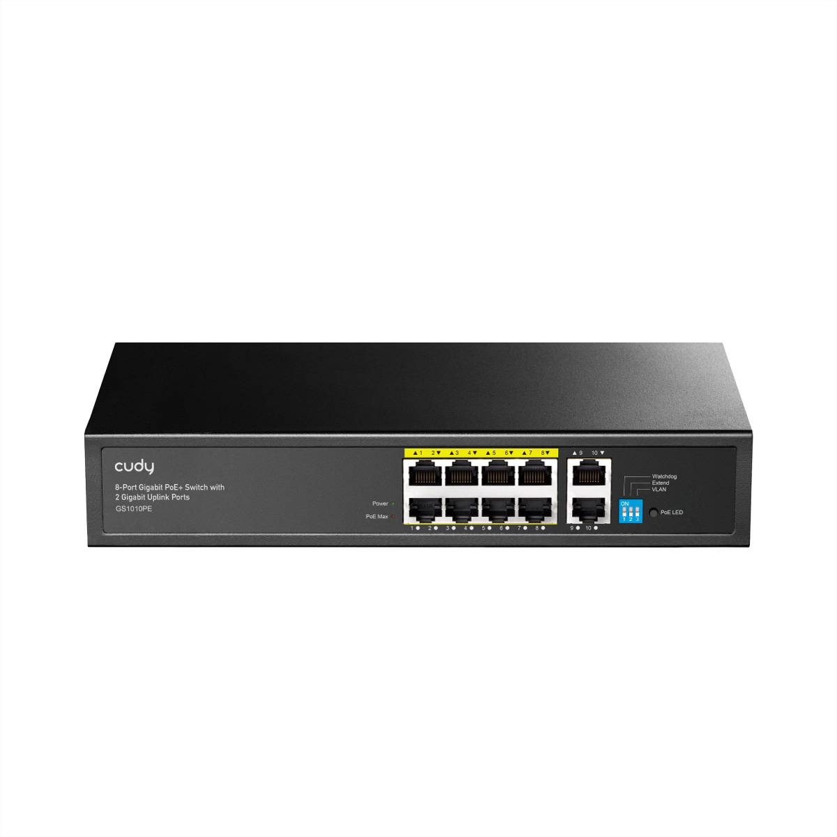 CUDY GS1010PE 8-Port Gigabit PoE+ Switch 2 Gigabit Uplink Ports 120W-0