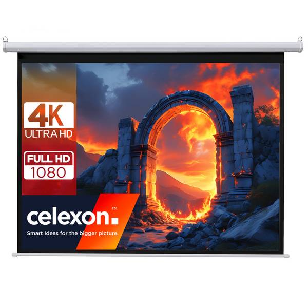 celexon basic Rollo-Leinwand 120" | 240x180 cm 4:3 | ausziehbare Full-HD 4K Beamer-Leinwand für Heimkino oder Büro-PrÃ