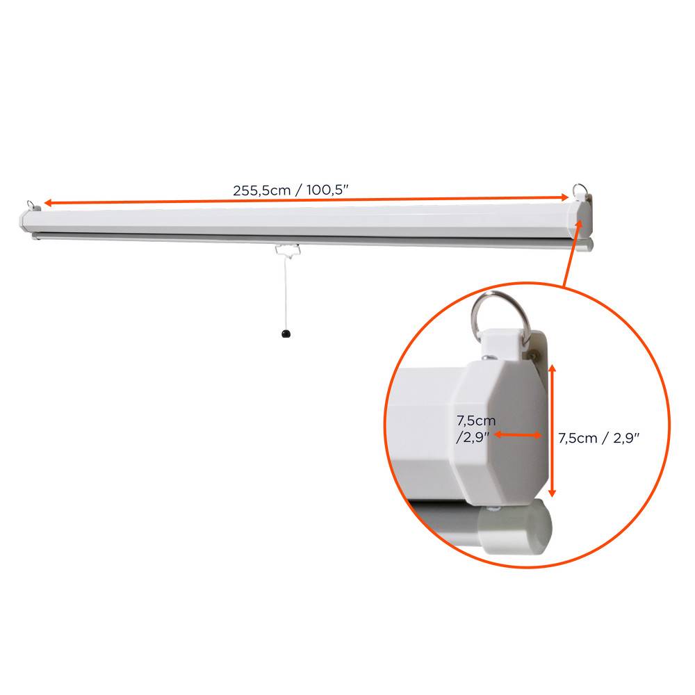 celexon basic Rollo-Leinwand 120" | 240x180 cm 4:3 | ausziehbare Full-HD 4K Beamer-Leinwand fÃ¼r Heimkino oder BÃ¼ro-PrÃ-2
