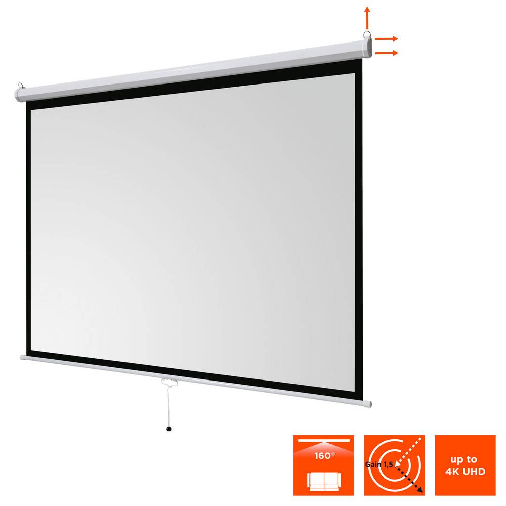celexon basic Rollo-Leinwand 120" | 240x180 cm 4:3 | ausziehbare Full-HD 4K Beamer-Leinwand fÃ¼r Heimkino oder BÃ¼ro-PrÃ-3