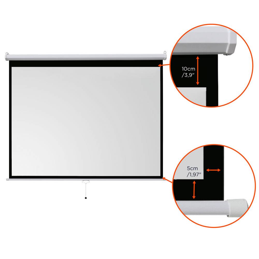 celexon basic Rollo-Leinwand 120" | 240x180 cm 4:3 | ausziehbare Full-HD 4K Beamer-Leinwand fÃ¼r Heimkino oder BÃ¼ro-PrÃ-4