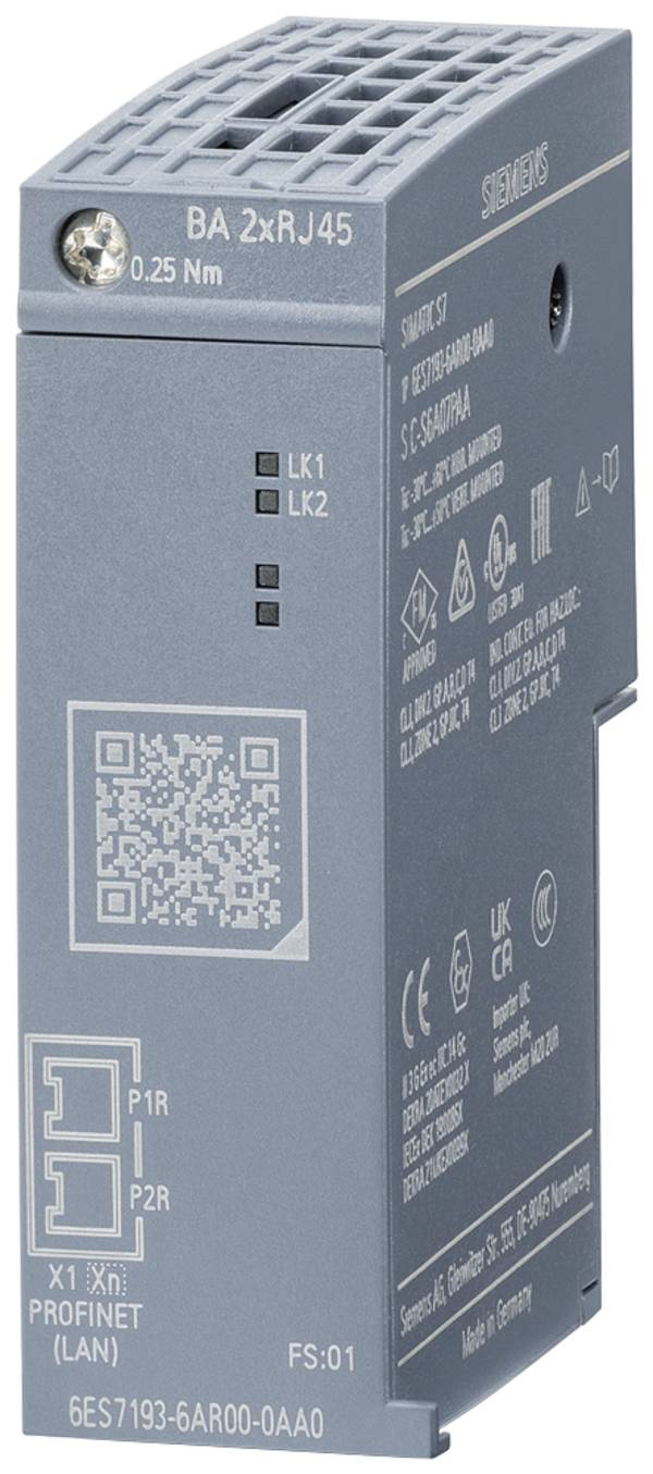 Siemens Siemens Busadapter 6ES7193-6AR00-0AA0 BusAdapter BA 2xRJ45 Simatic ET 200SP E10 Siemens Busadapter 6ES7193-6AR00