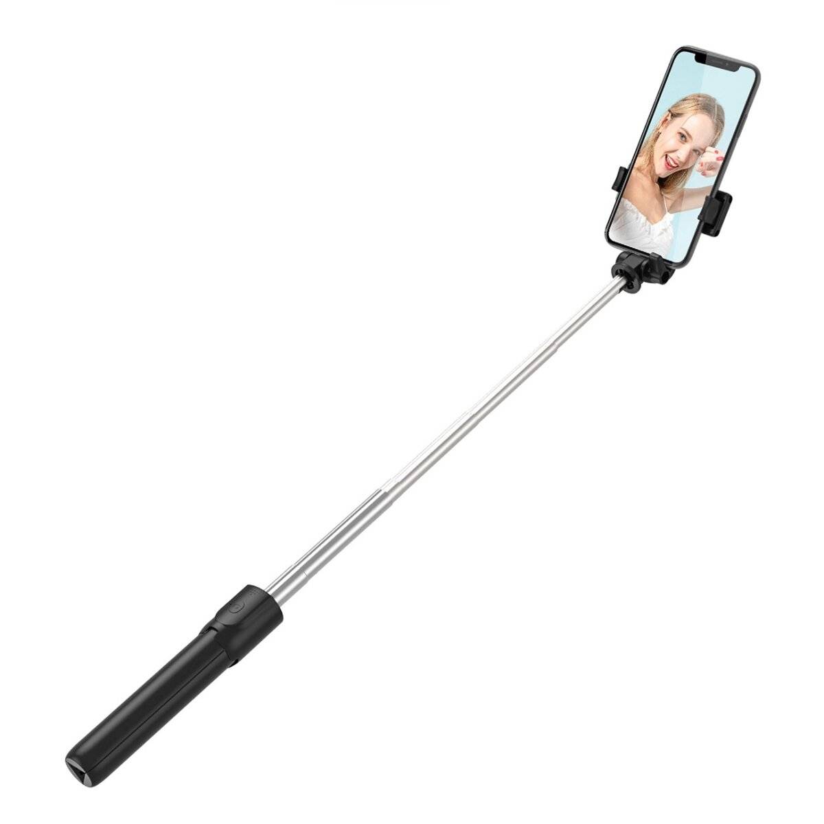 Selfie-Stick 0,7 m für Telefon – Schwarz WRY1S Teleskopstativ mit Bluetooth Funktion-0
