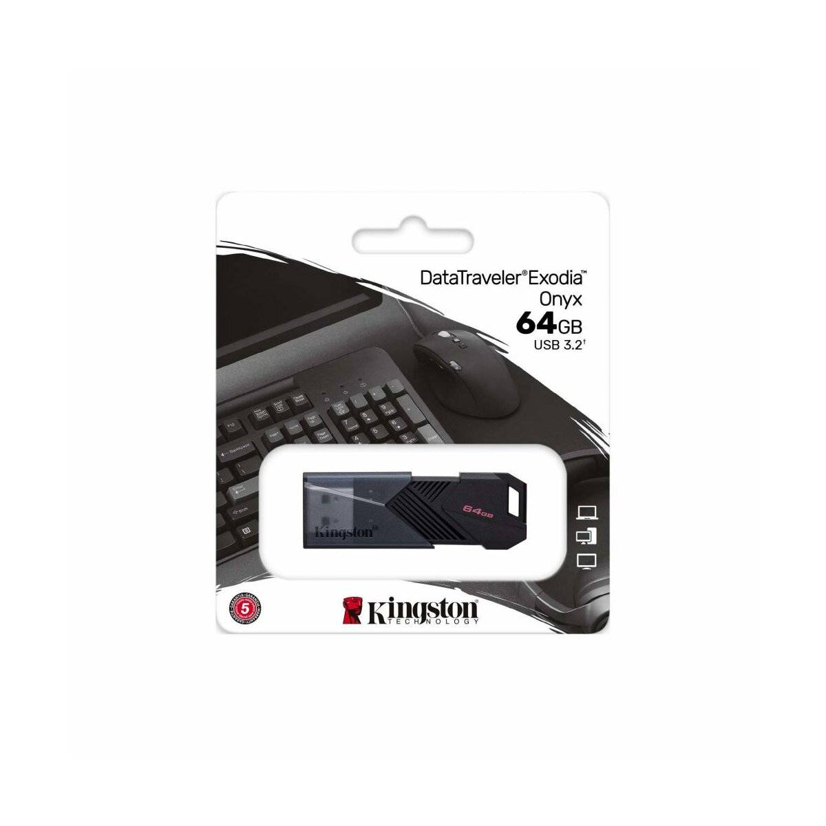 USB-Stick Schwarz - Kingston USB-Stick USB 3.2 Gen 1 DataTraveler Exodia Onyx 64GB-1