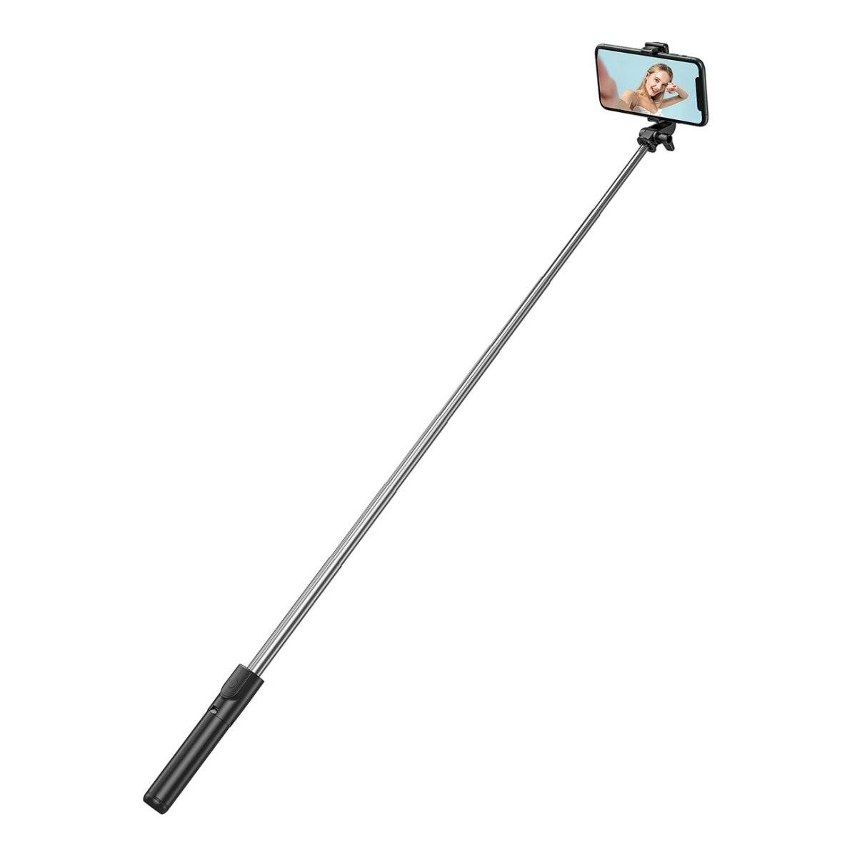 1 m Selfie-Stick Schwarz - Teleskopstativ Telefonhalter mit Bluetooth-Fernbedienung-0