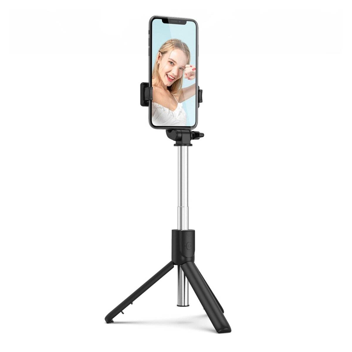 Selfie-Stick 0,7 m für Telefon – Schwarz WRY1S Teleskopstativ mit Bluetooth Funktion-1