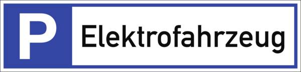 Schild Parkplatzreservierer Elektrofahrzeug, Alu, 460x110 mm