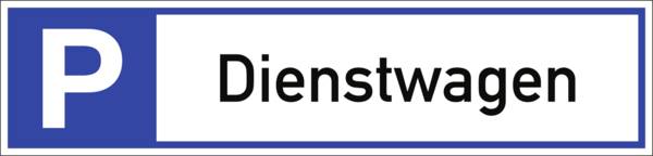 Schild Parkplatzreservierer Dienstwagen, Alu, 460x110 mm