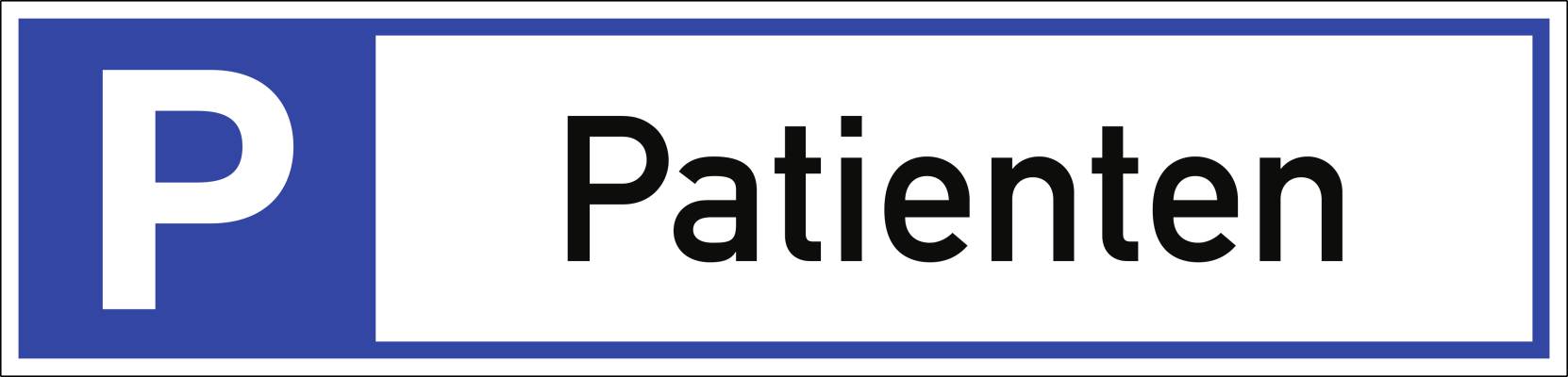 Schild Parkplatzreservierer Patienten, Alu, 460x110 mm-0