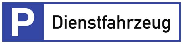 Schild Parkplatzreservierer Dienstfahrzeug, Alu, 460x110 mm