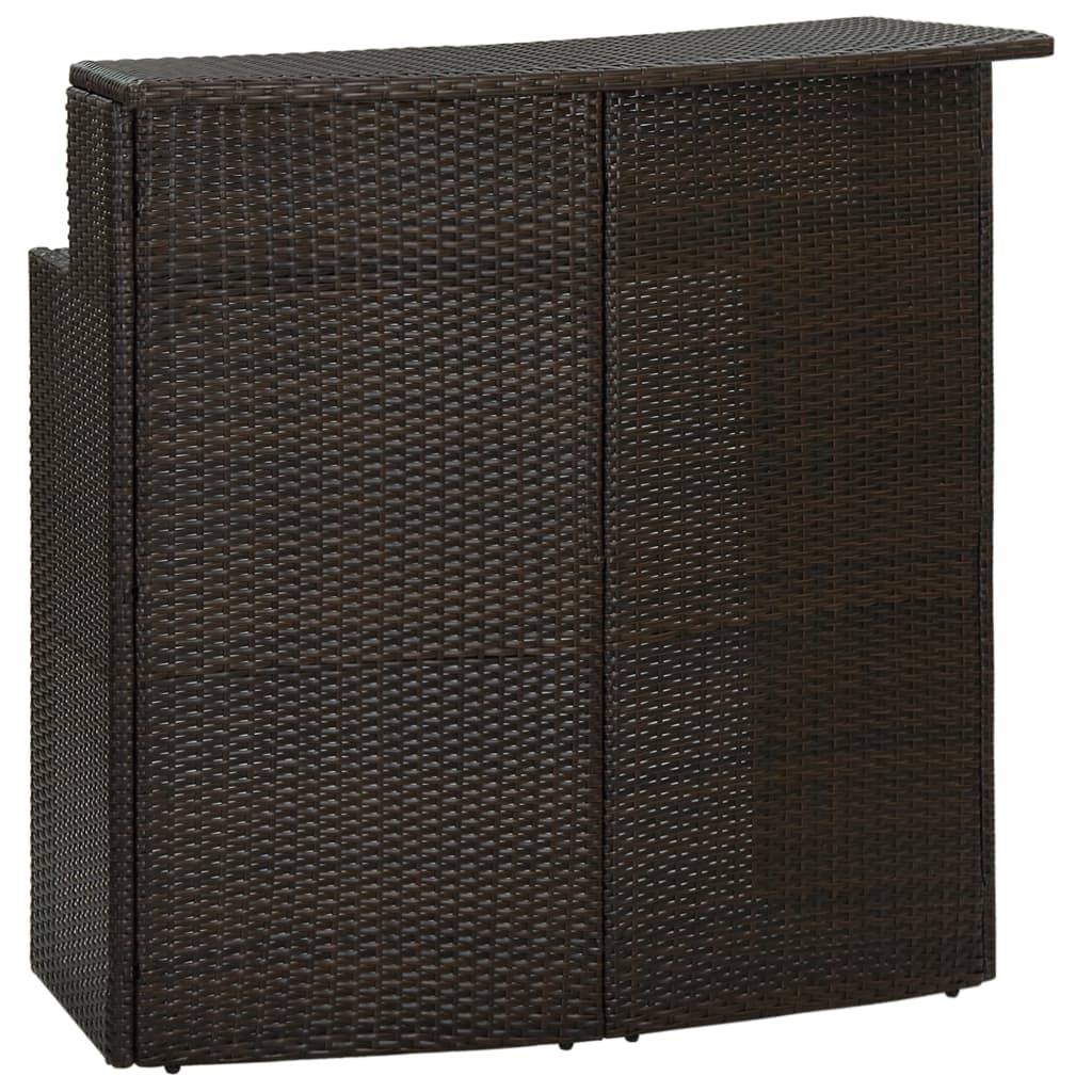 vidaXL Garten-Bartisch Braun 120x55x110 cm Poly Rattan-0