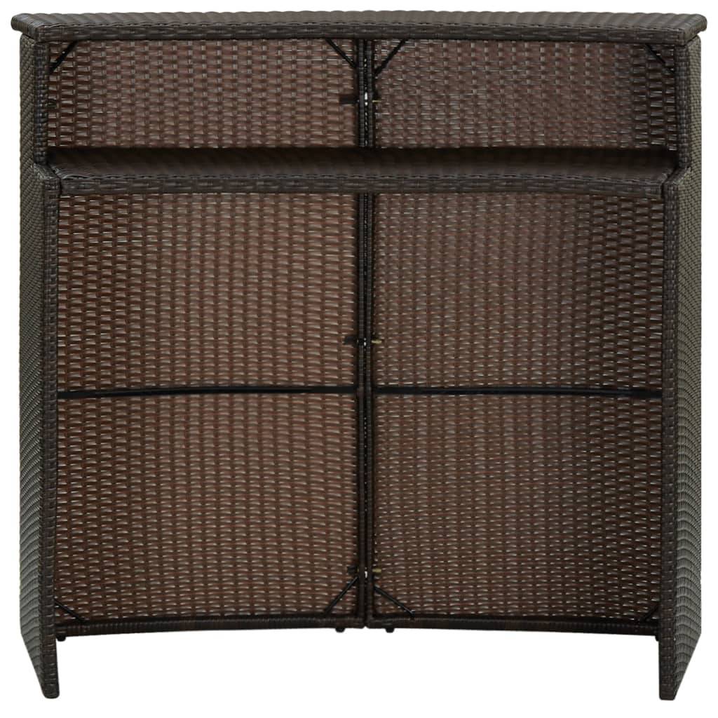 vidaXL Garten-Bartisch Braun 120x55x110 cm Poly Rattan-2