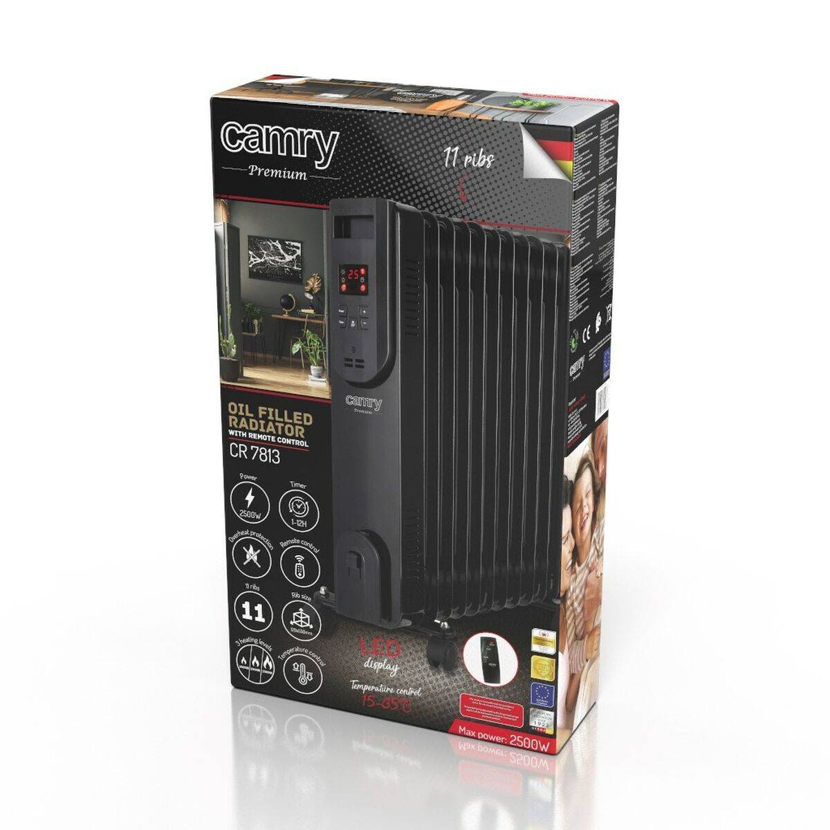 Heizkörper Adler CR 7813 Schwarz 2500 W-0