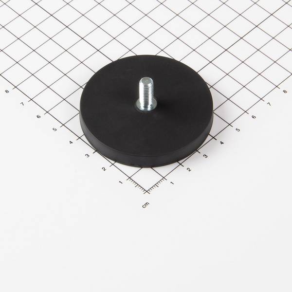 Magna-C Gummiertes Magnetsystem Ø57x7,6mm mit Gewindezapfen