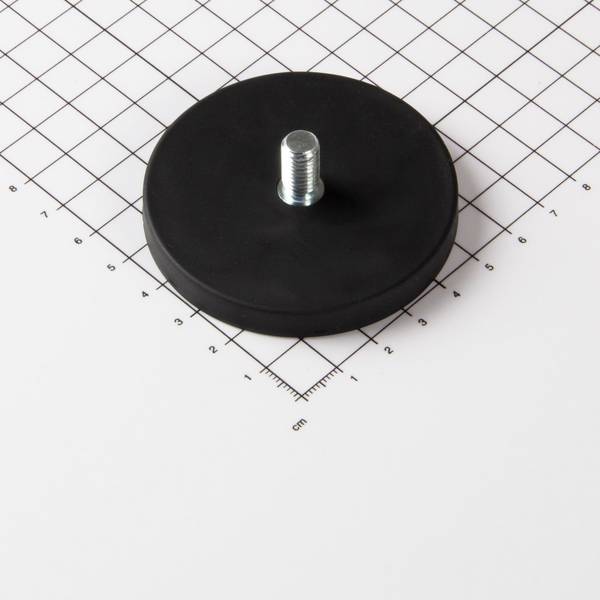 Magna-C Gummiertes Magnetsystem Ø66x8,5mm mit Gewindezapfen