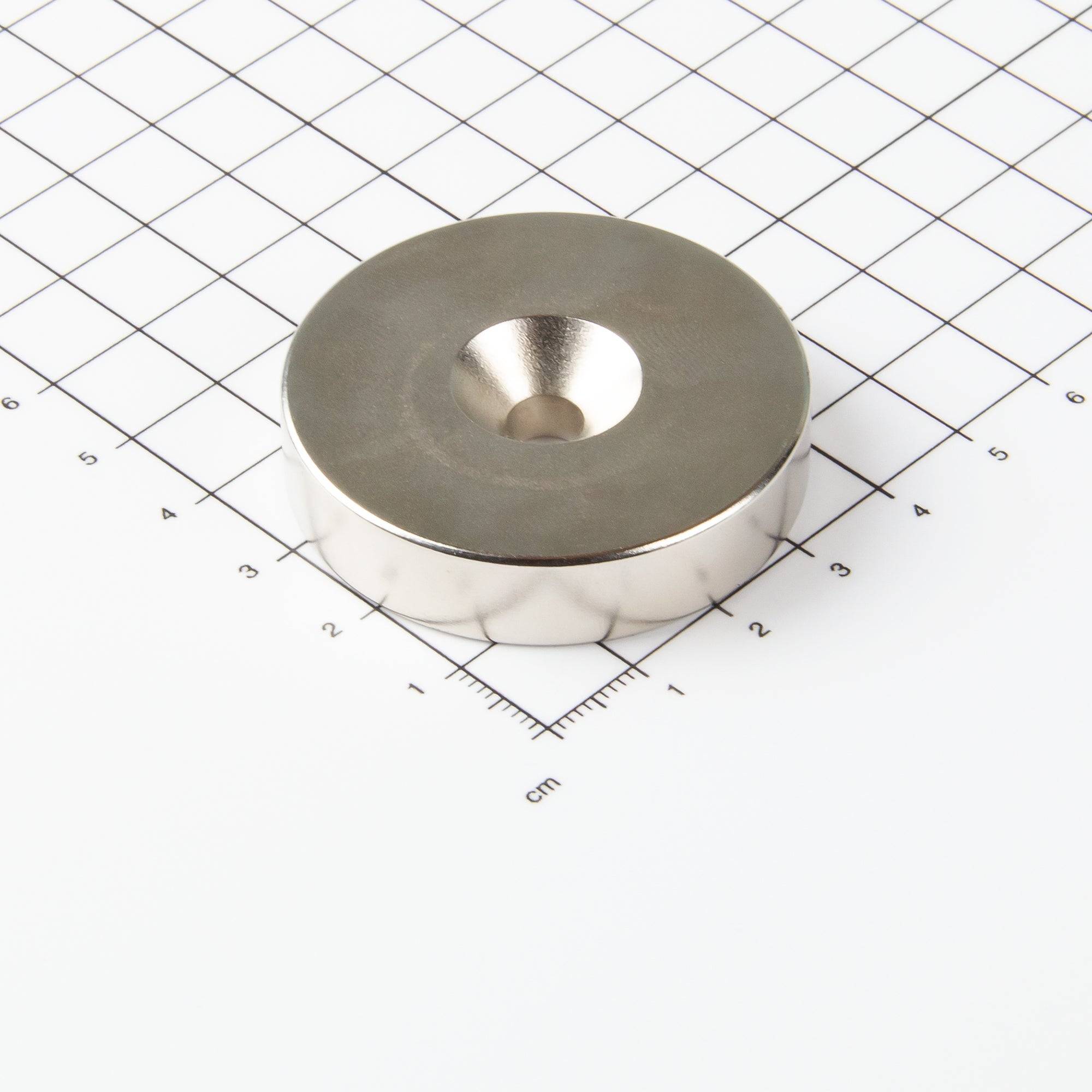 Magna-C Neodym-Ringmagnet Ø45xØ6,5x10mm mit konischer Senkung