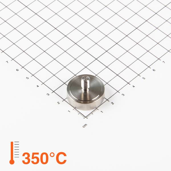 Magna-C Flachgreifer aus SmCo dichtgeschweißt Ø25x7,5mm mit Gewindezapfen