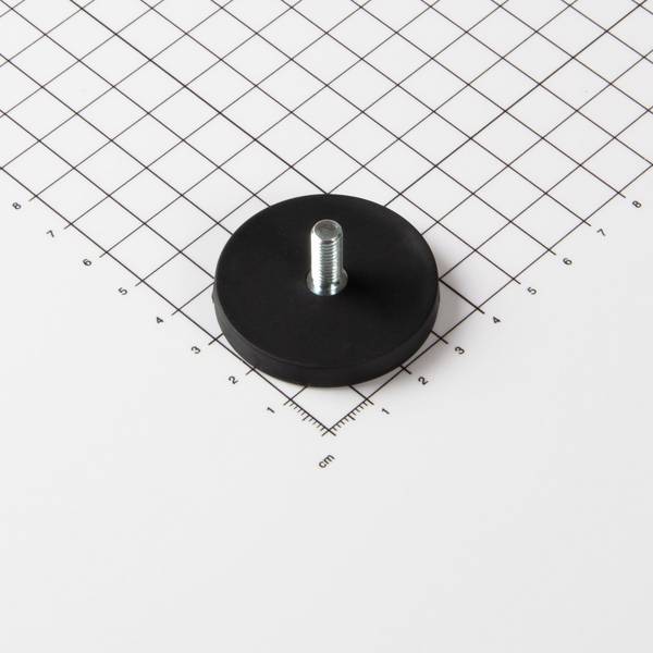 Magna-C Gummiertes Magnetsystem Ø43x6mm mit Gewindezapfen
