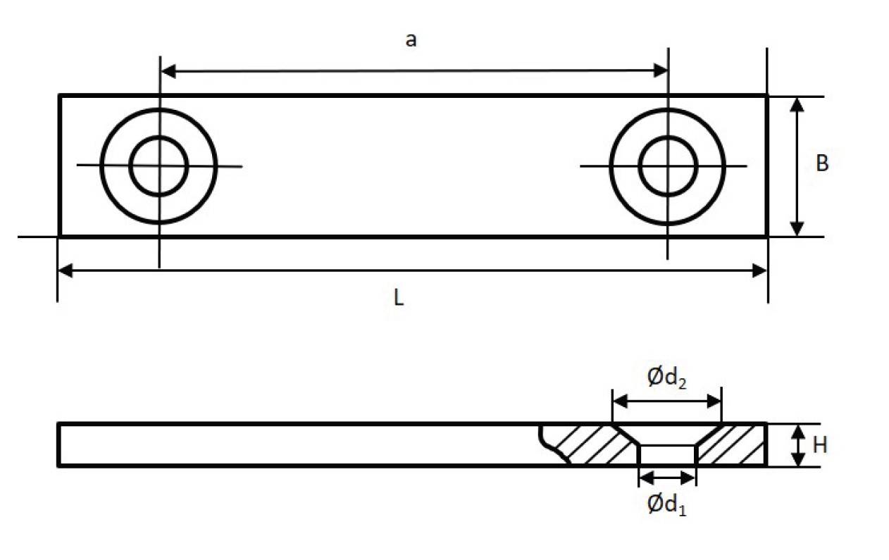 Magna-C Neodym-Blockmagnet 40x10x3mm mit konischer Senkung-1