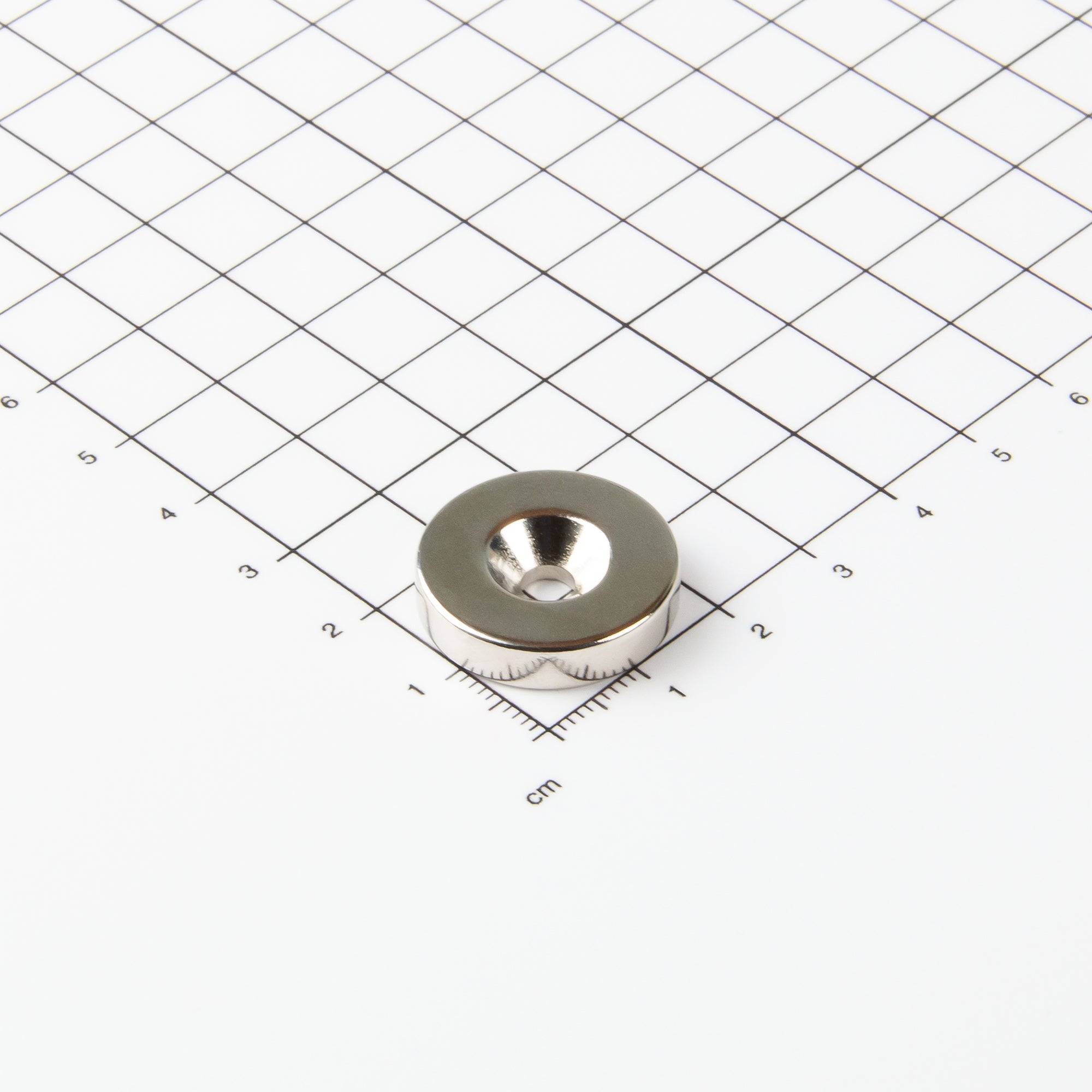 Magna-C Neodym-Ringmagnet Ø22xØ4,5x5mm mit konischer Senkung