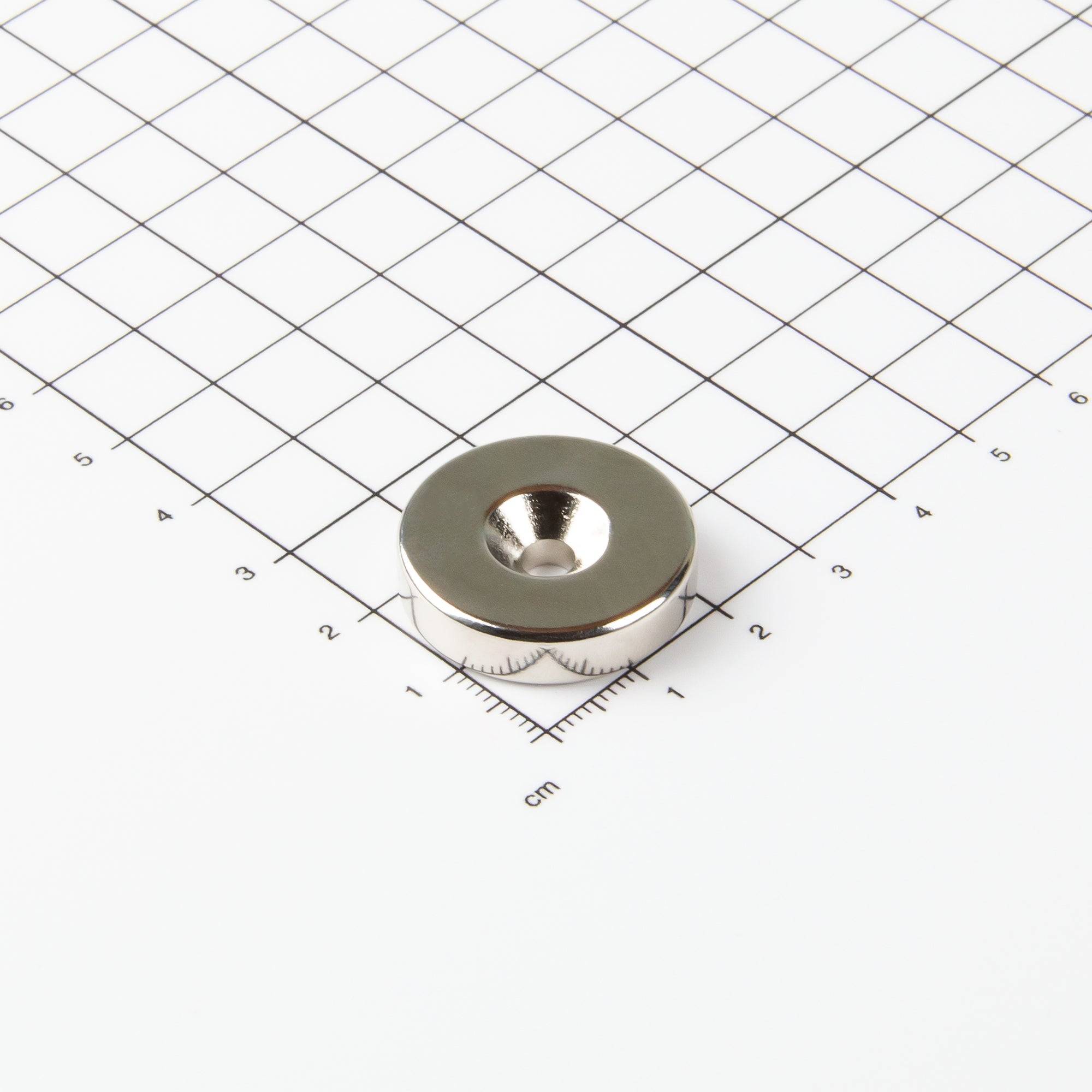 Magna-C Neodym-Ringmagnet Ø25xØ4,5x6mm mit konischer Senkung