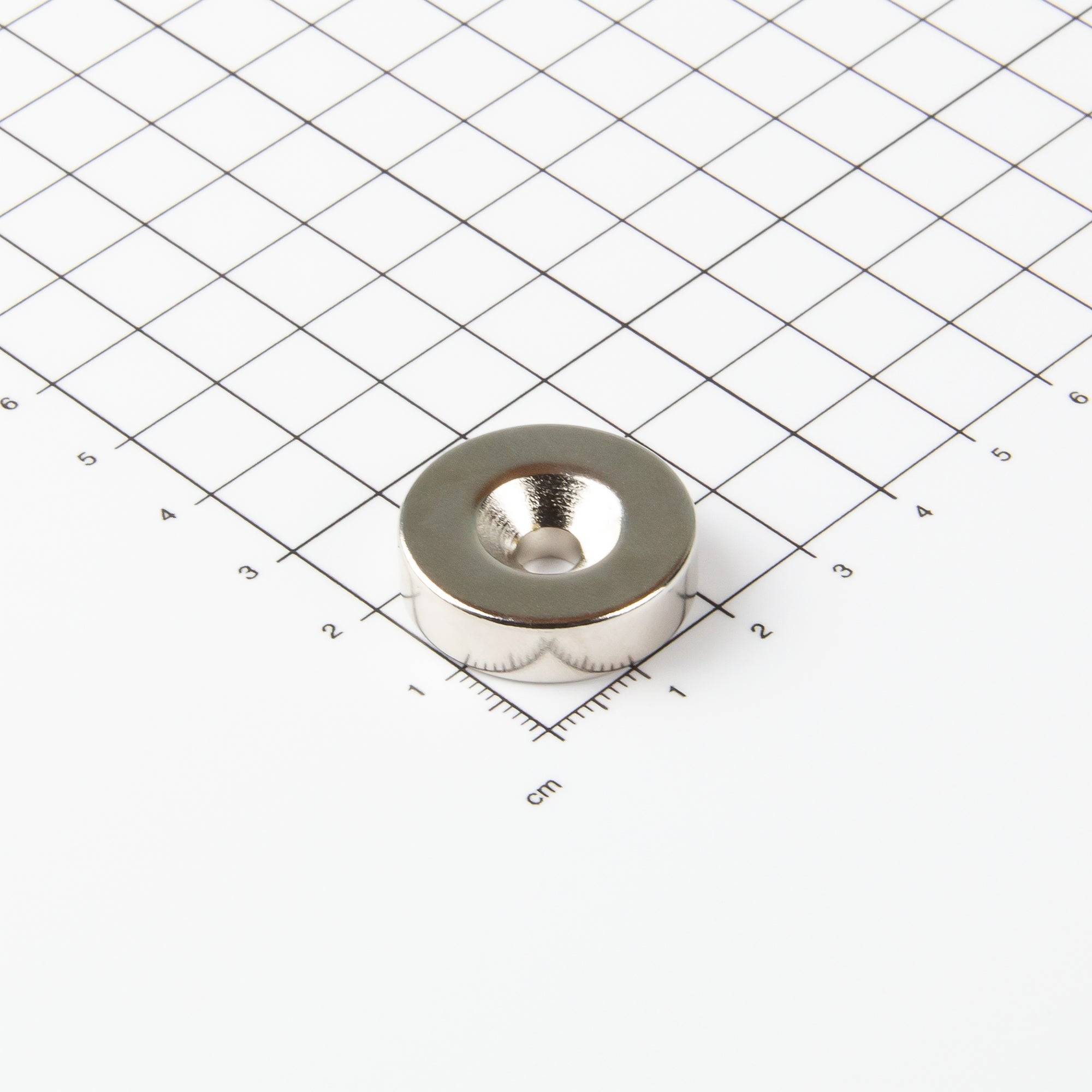 Magna-C Neodym-Ringmagnet Ø25xØ5,5x7mm mit konischer Senkung