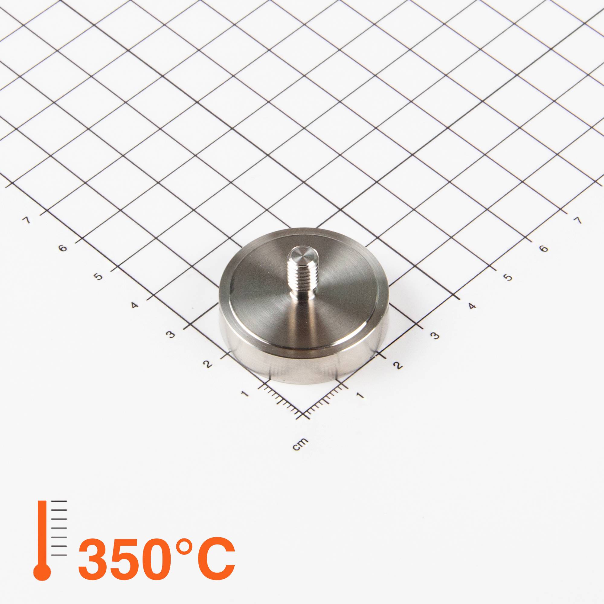 Magna-C Flachgreifer aus SmCo dichtgeschweißt Ø32x8mm mit Gewindezapfen-0