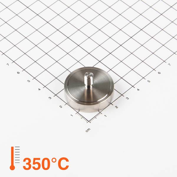 Magna-C Flachgreifer aus SmCo dichtgeschweißt Ø32x8mm mit Gewindezapfen