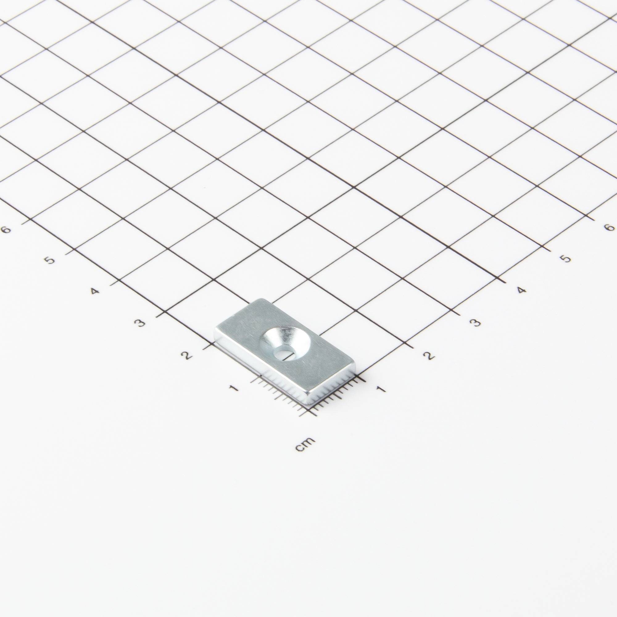 Magna-C Neodym-Blockmagnet 20x10x3mm mit konischer Senkung-0