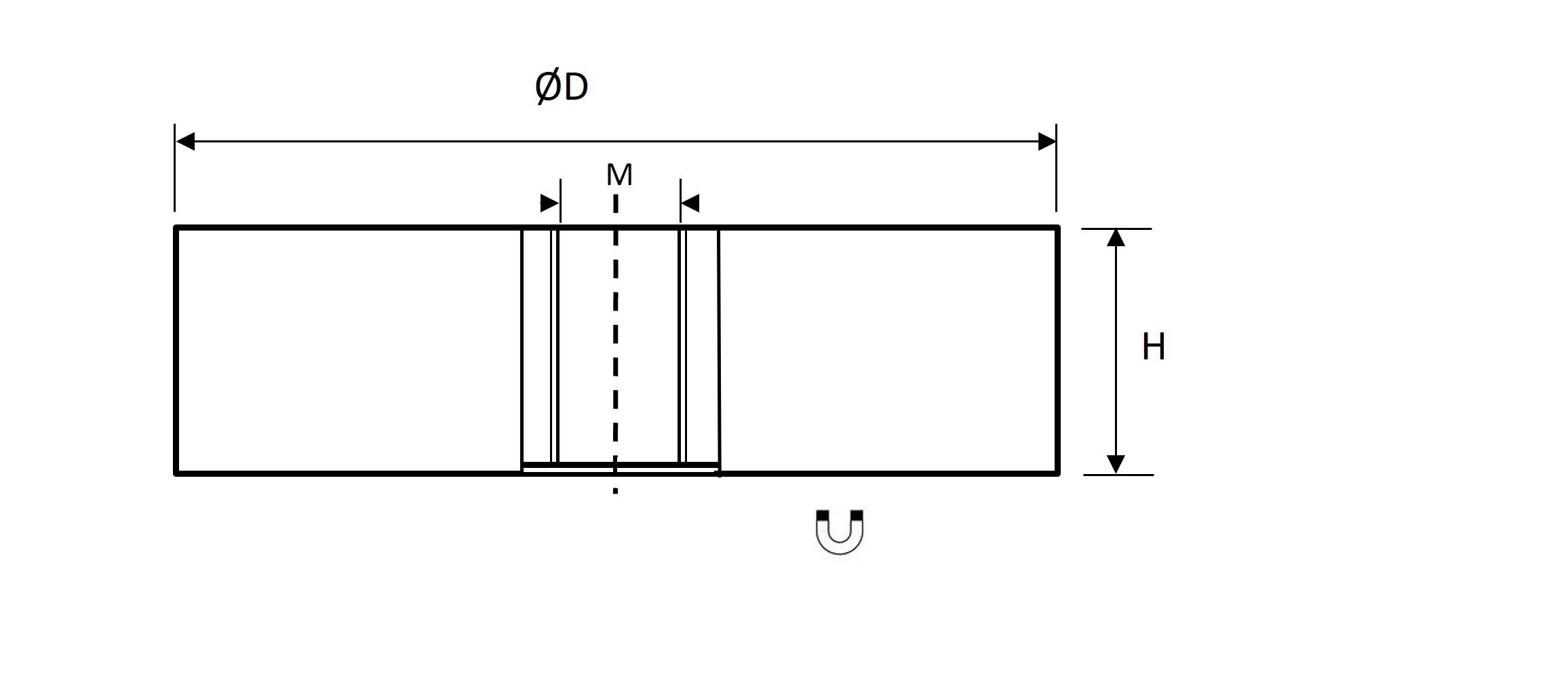 Magna-C Gummiertes Magnetsystem Ø22x6mm mit Innengewinde-4