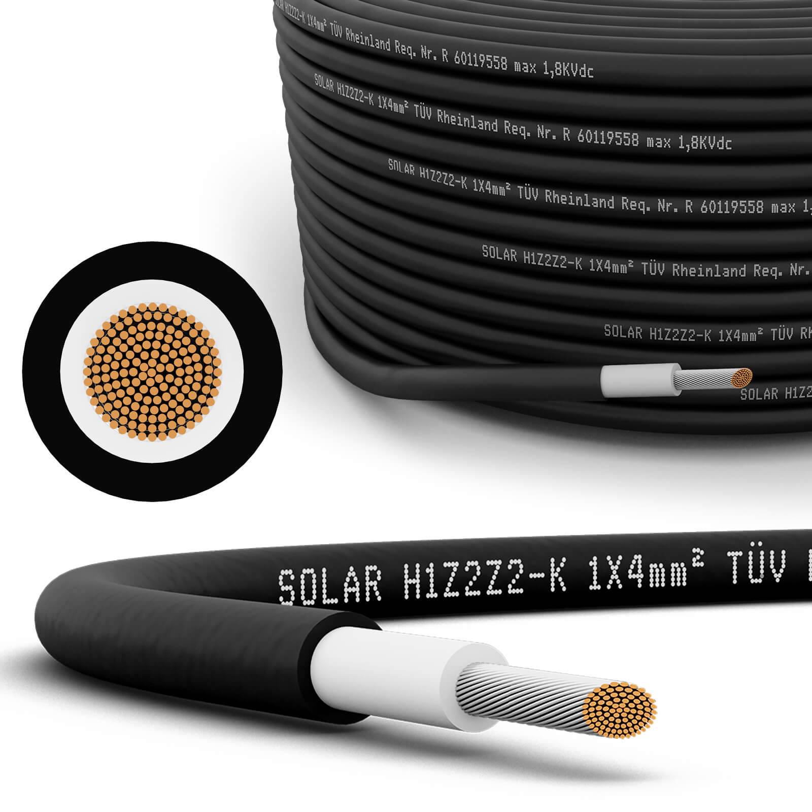 Solarkabel Kabeltec Reines Kupfer 4mm² Schwarz 15m-0