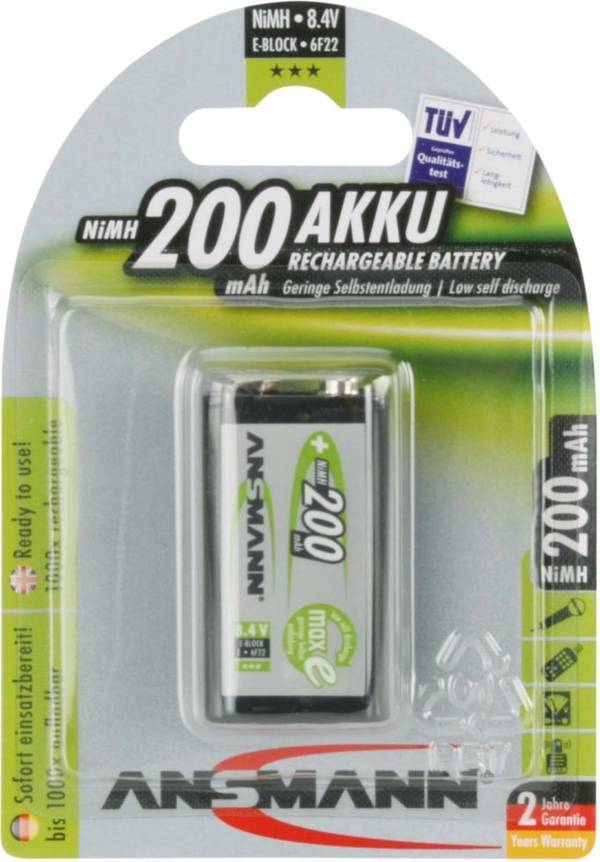 6 Stk. Ansmann Akku 9V maxE 5035342