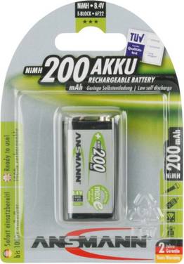 6 Stk. Ansmann Akku 9V maxE 5035342